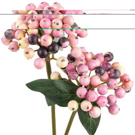 FiveSeasonStuff 2 Stems of Real Touch Artificial Holly Berries Floral Arrangement (Blush Violet)