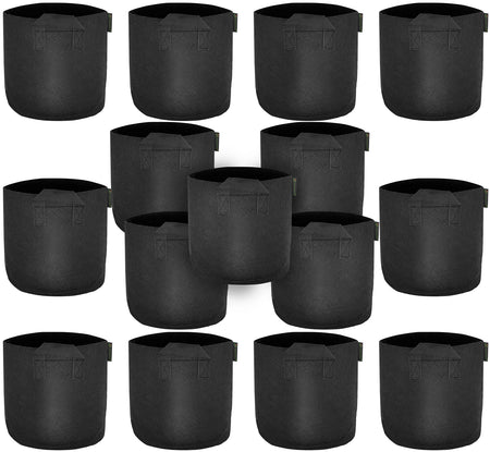 FiveSeasonStuff 15 Pack 1 Gallon Grow Bags Aeration Smart Gardening