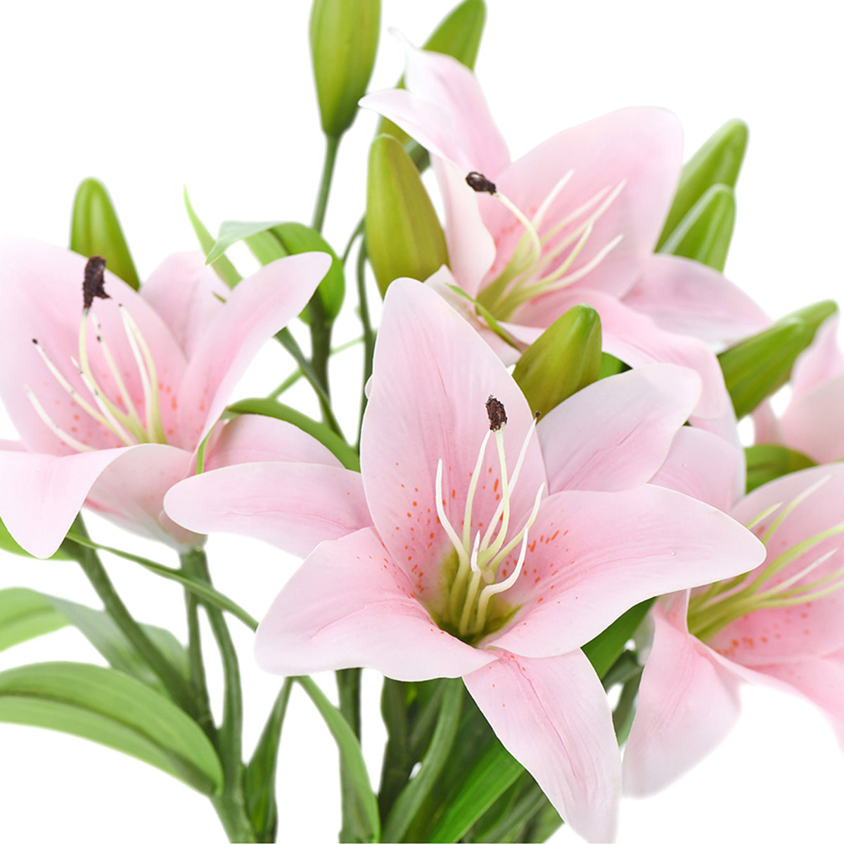 Real Touch Pink Lilies Artificial Flower Bouquet 5 Stems – FiveSeasonStuff
