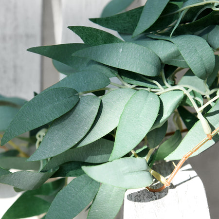 FiveSeasonStuff 2 Pcs Willow Leaves Garland Artificial Silk Leaves Vine Hanging Decorations for Home Wall Decoration, Wedding Decor, Bridal, Wreaths (foggy green)