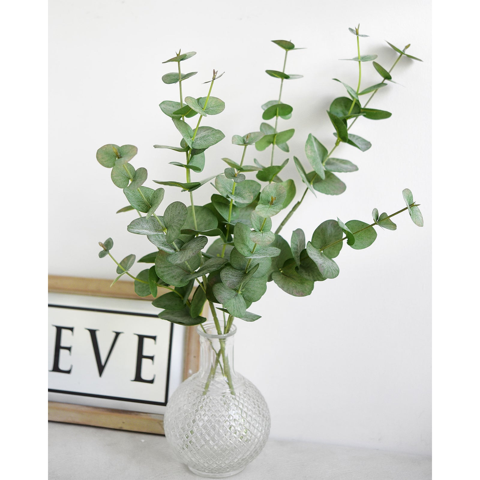 Real Looking True Blue Eucalyptus 22.8” (58cm) Greenery Artificial Eucalyptus Leaves FiveSeasonStuff Floral 2 Stems