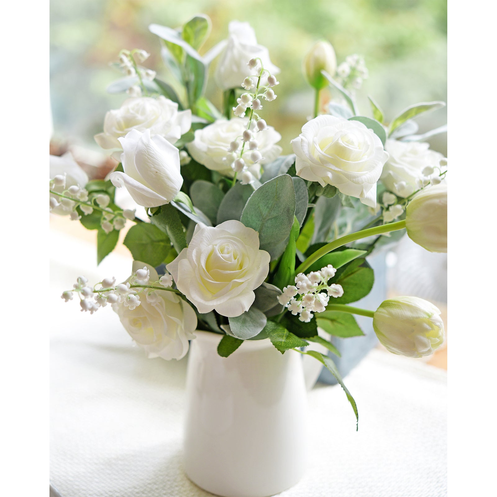 lily of the valley flower arrangement Soft-Touch Artificial Lily of the Valley Bouquet – 7 Stems (14.2") – FiveSeasonStuff