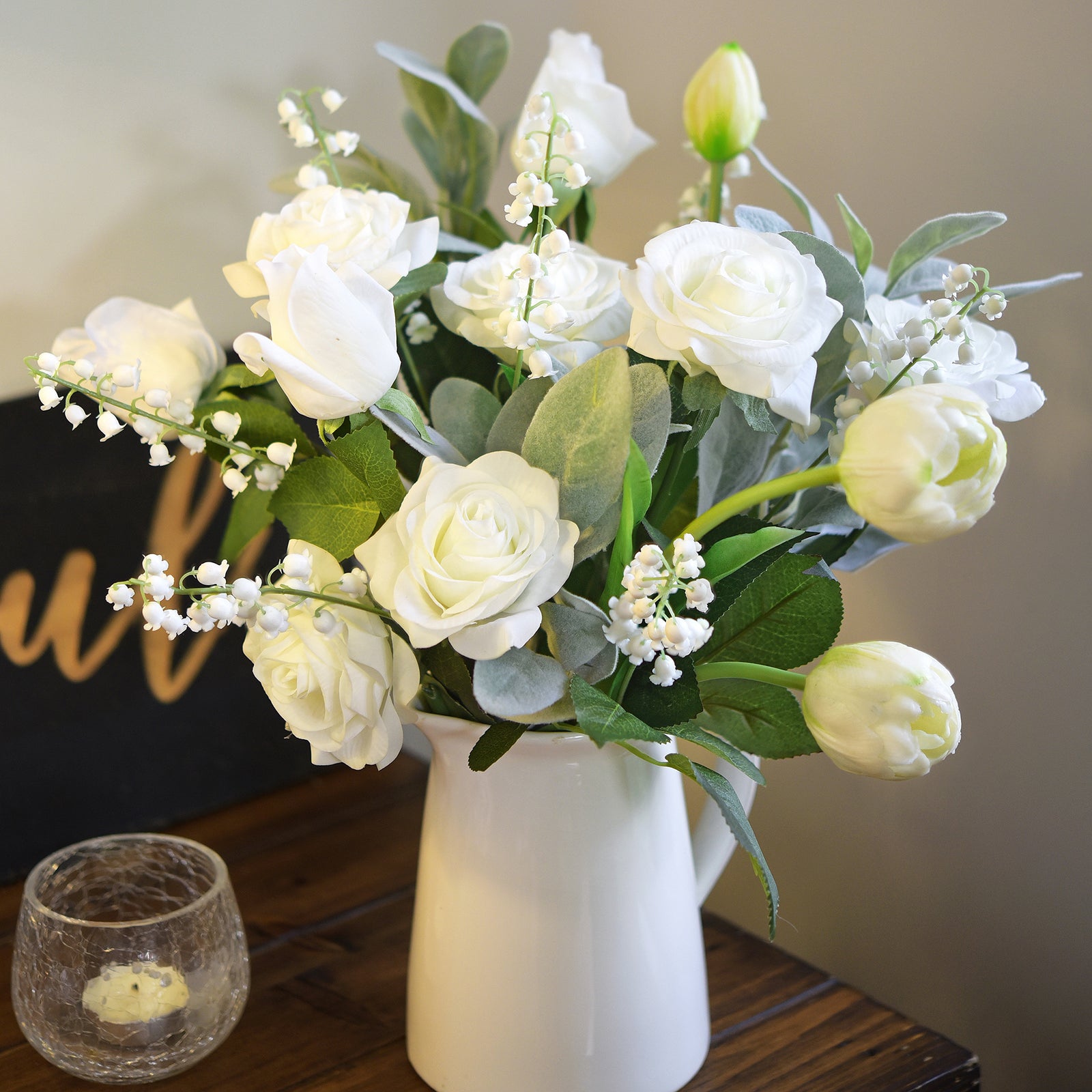 Soft-Touch Artificial Lily of the Valley Bouquet – 7 Stems (14.2")