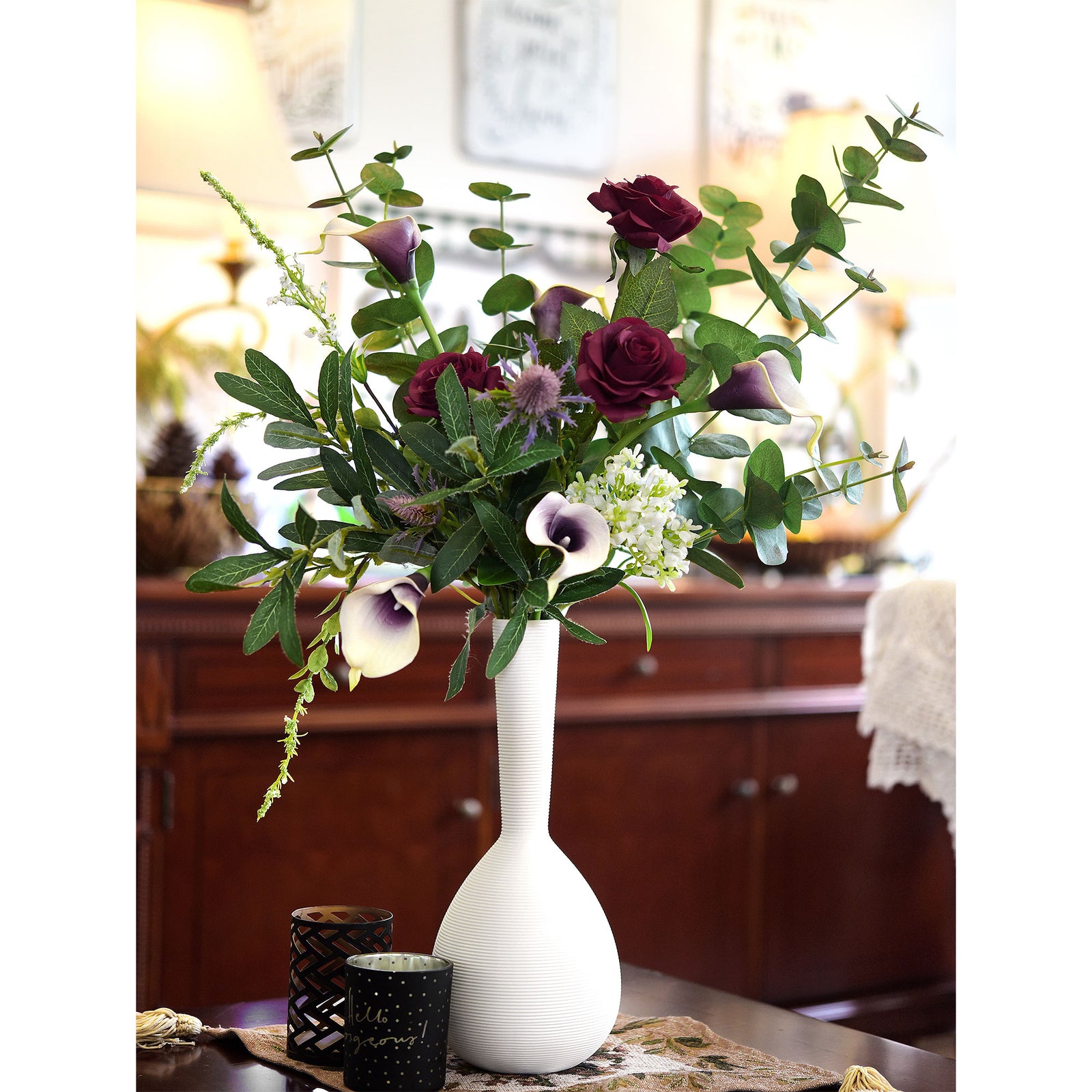 Real Looking True Blue Eucalyptus 22.8” (58cm) Greenery Artificial Eucalyptus Leaves FiveSeasonStuff Floral 2 Stems