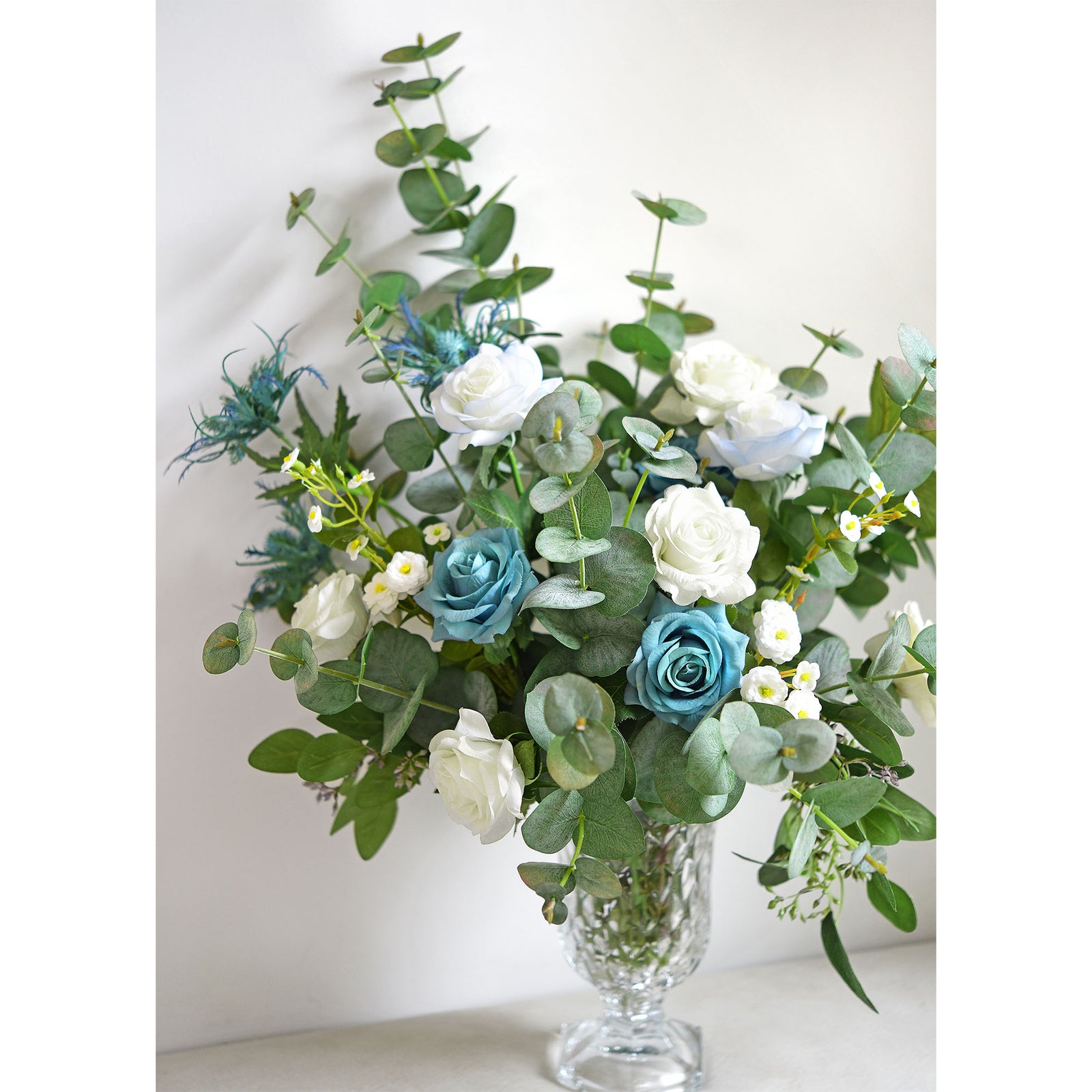 Real Looking True Blue Eucalyptus 19.7” (50cm) Greenery Artificial Eucalyptus Leaves FiveSeasonStuff Floral 2 Stems