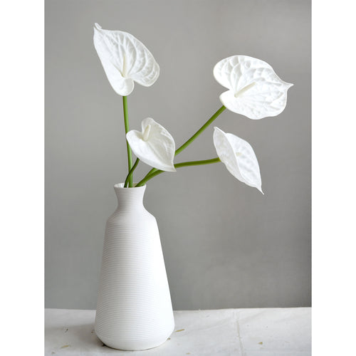 Anthurium Flower 'Seashell White' Real Touch Artificial Flowers, 16.5” 4 Stems FiveSeasonStuff Floral