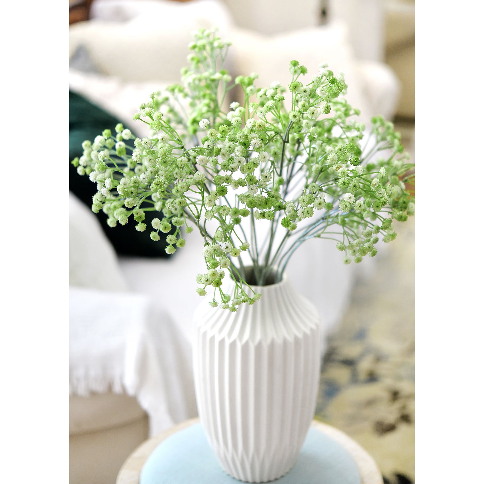 6 Stems 69cm Light Moss Green Baby’s Breath Artificial Flowers Baby’s Breath Gypsophila Tall Long Stems