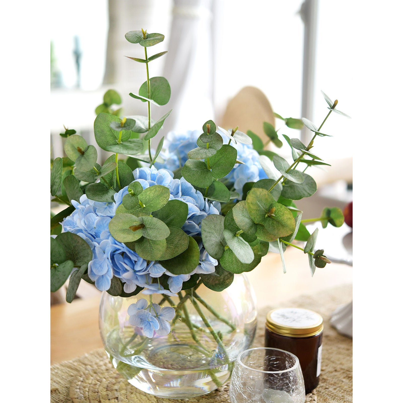 Real Looking True Blue Eucalyptus 19.7” (50cm) Greenery Artificial Eucalyptus Leaves FiveSeasonStuff Floral 2 Stems