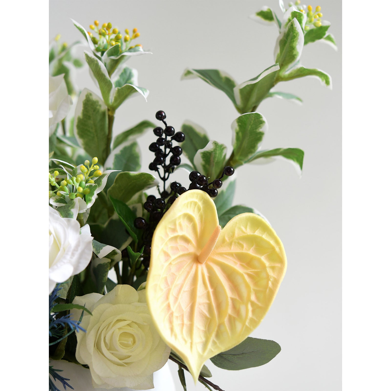Anthurium Flower 'Peach Yellow' Real Touch Artificial Flowers, 16.5” 4 Stems FiveSeasonStuff Floral
