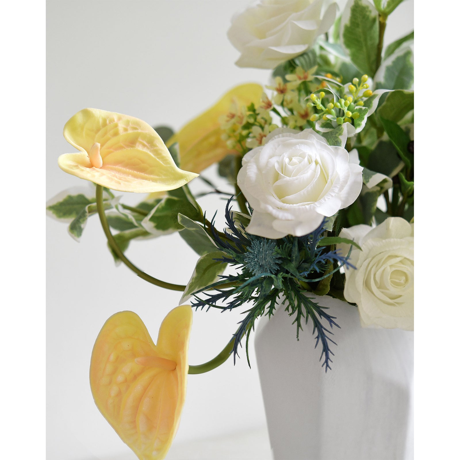 anthurium artificial flowers Anthurium Flower 'Peach Yellow' Real Touch Artificial Flowers, 16.5” 4 Stems FiveSeasonStuff Floral