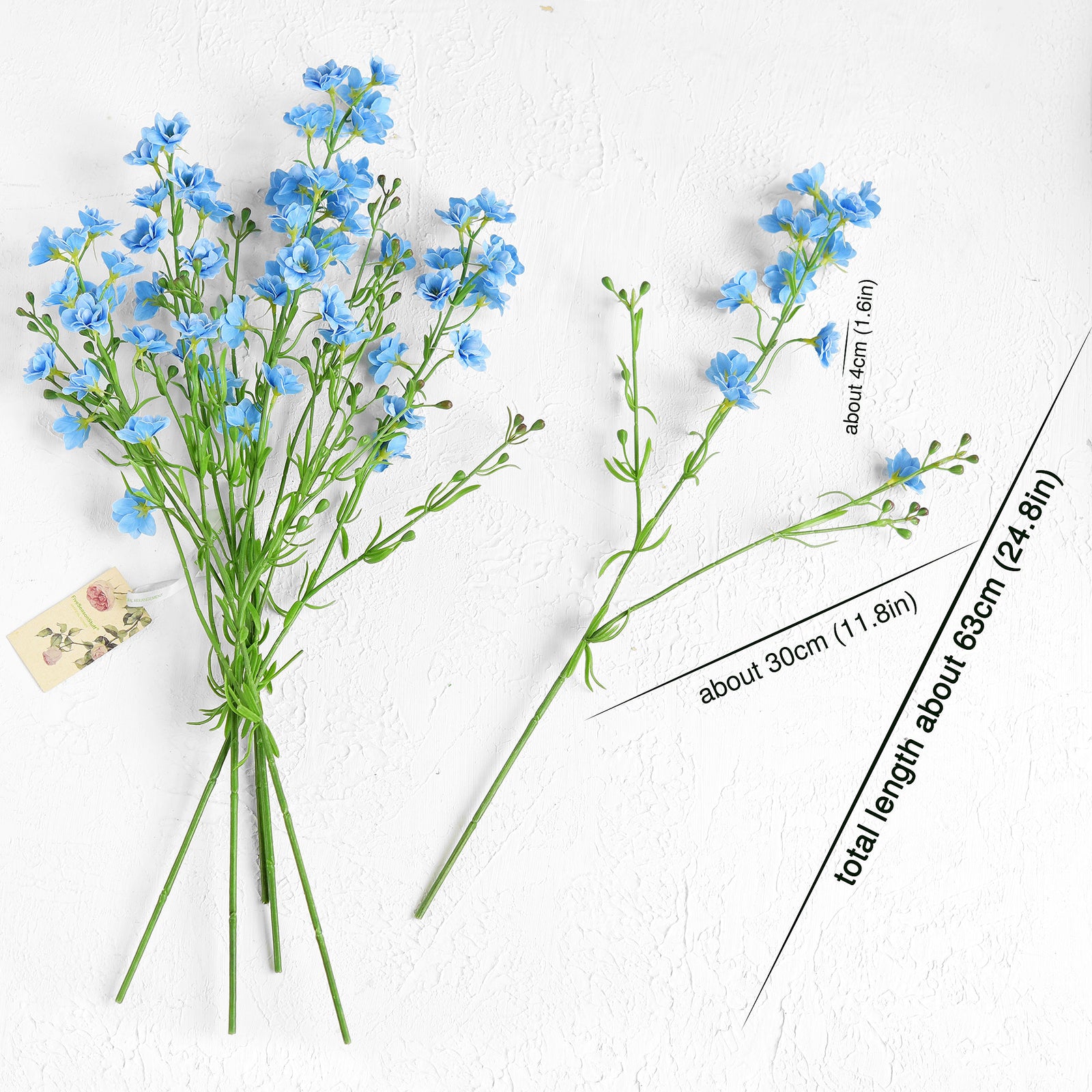 Light Blue Delphinium Real Touch Artificial Flowers, 24.8” 6 Stems FiveSeasonStuff Floral