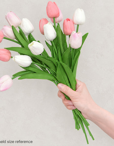 Real Touch Artificial Tulips, Mixed Colors, Set of 15
