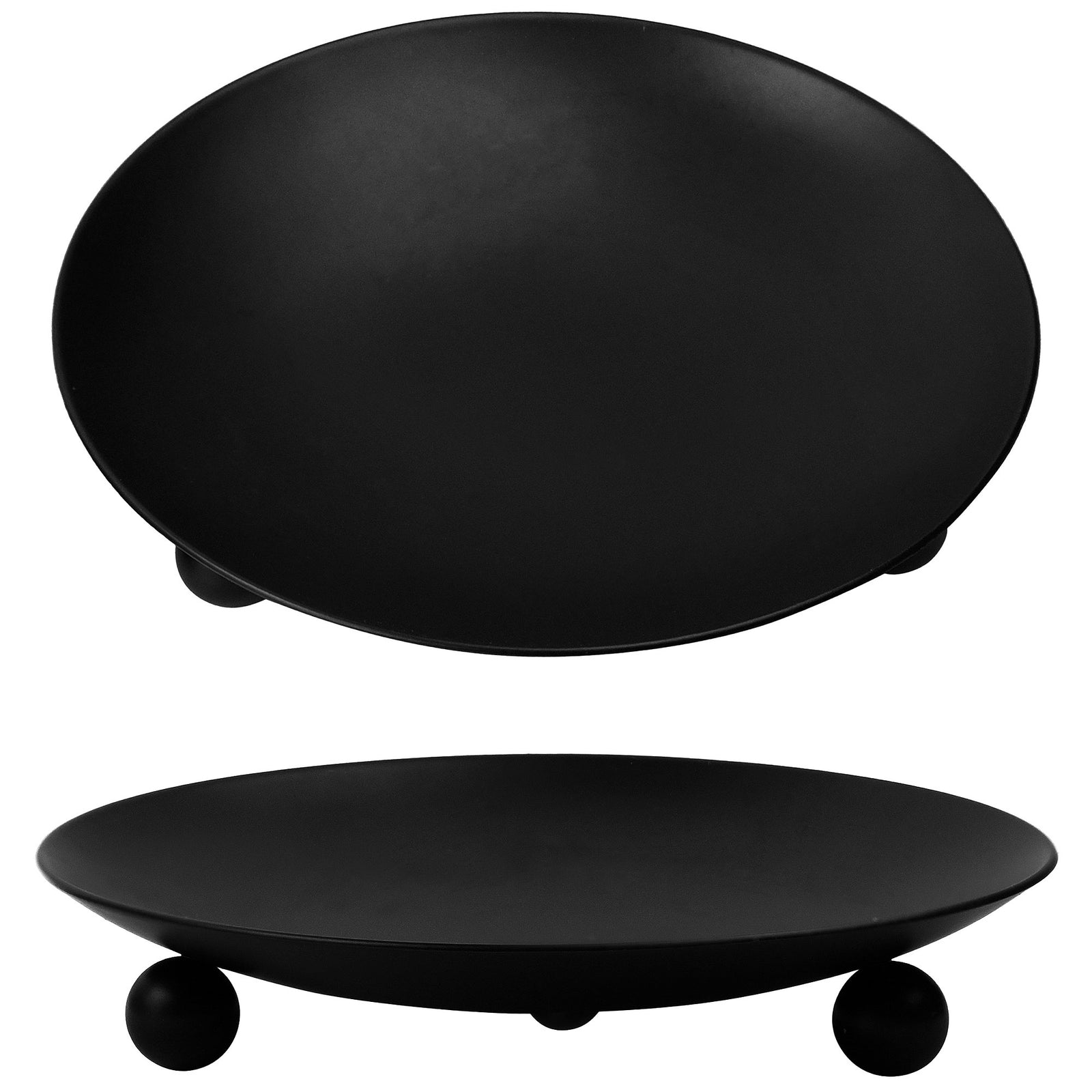 2 Black Plated Round Iron Candle Holders for Pillar Votive Wax Candles