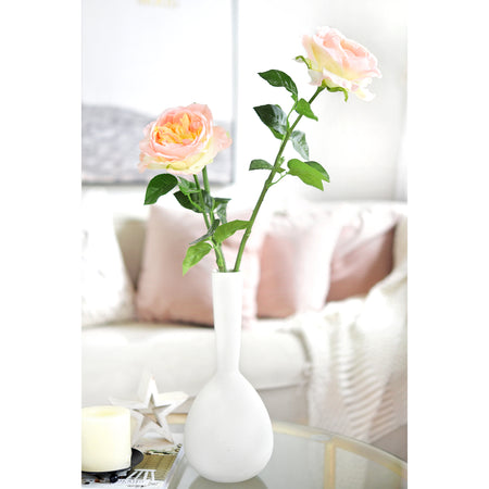 Sundown Pink Real Touch Garden Roses Large Blooms 2 Long Stems