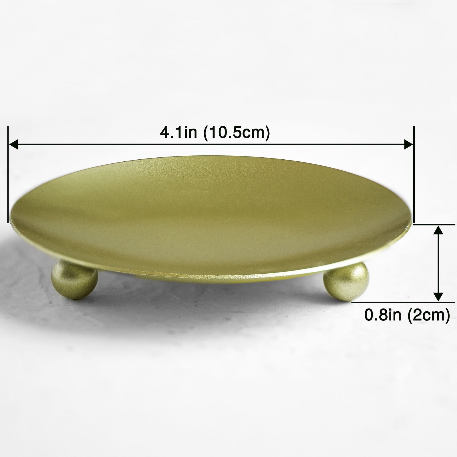 2 Gold Plated Round Iron Candle Holders for Pillar Votive Wax Candles