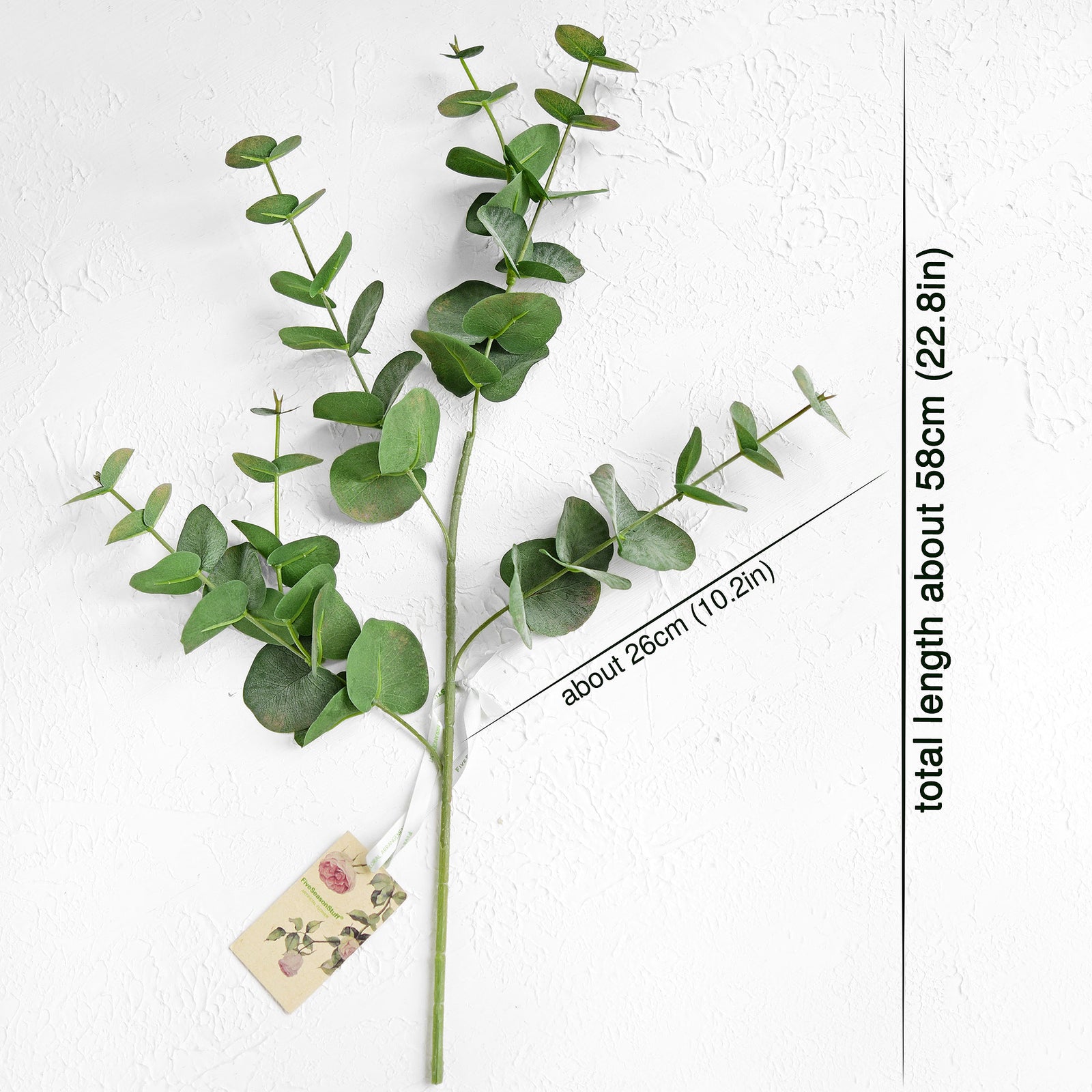 Real Looking True Blue Eucalyptus 22.8” (58cm) Greenery Artificial Eucalyptus Leaves FiveSeasonStuff Floral 2 Stems