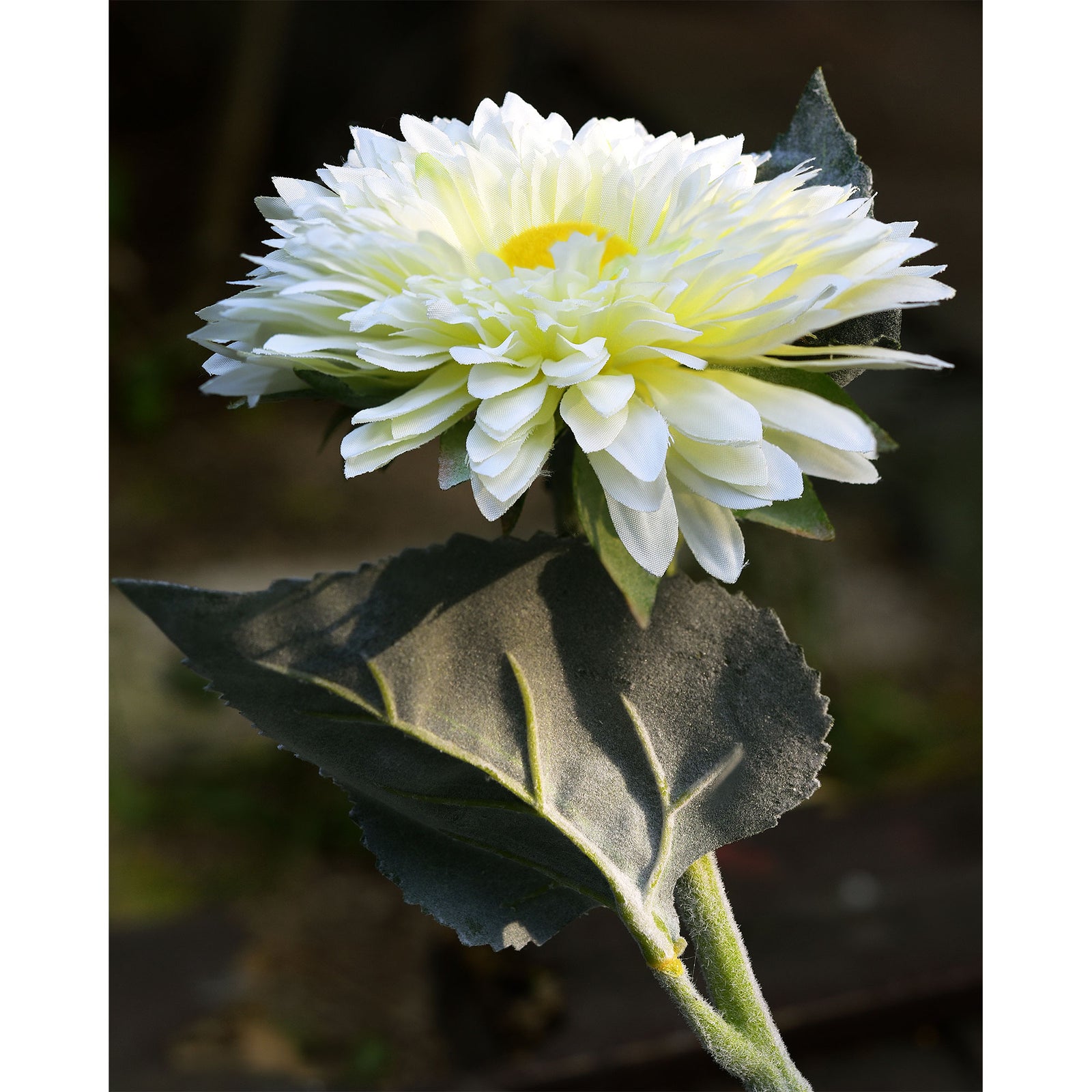 Artificial Sunflowers, Floral White Flowers Bouquet (6 Single Stems) -FiveSeasonStuff
