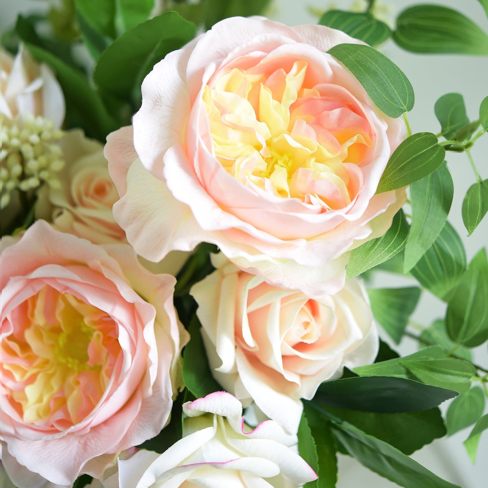 Sundown Pink Real Touch Garden Roses Large Blooms 2 Long Stems