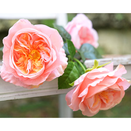 Soft Pink Real Touch Garden Roses Large Blooms 2 Long Stems