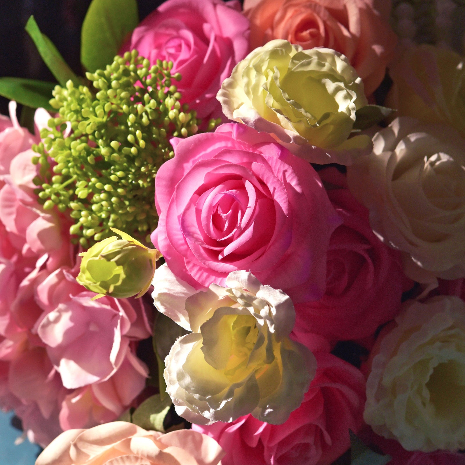 Magenta Real Touch Silk Artificial Flowers ‘Petals Feel and Look like Fresh Roses 10 Stems