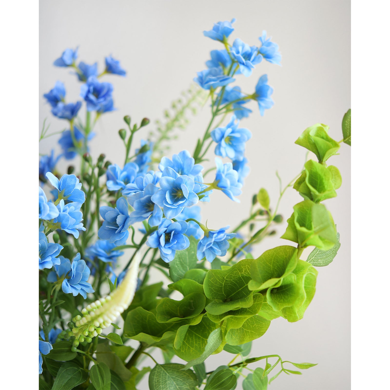 Light Blue Delphinium Real Touch Artificial Flowers, 24.8” 6 Stems FiveSeasonStuff Floral