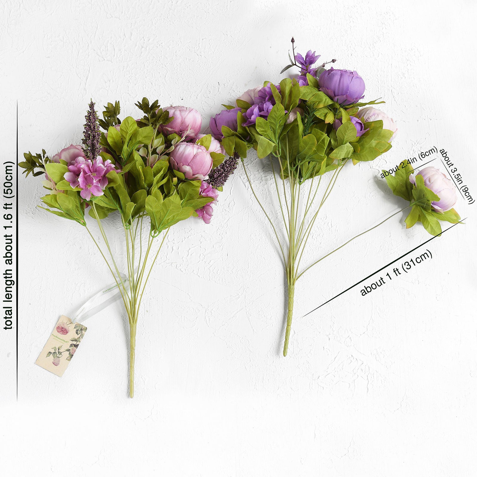 Rustic Harmony: A Bouquet of Rosie Brown, Dusty Pink, Lavender, and Dusty Purple Silk Peonies