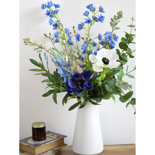 Royal Blue Delphinium Real Touch Artificial Flowers, 24.8” 6 Stems FiveSeasonStuff Floral