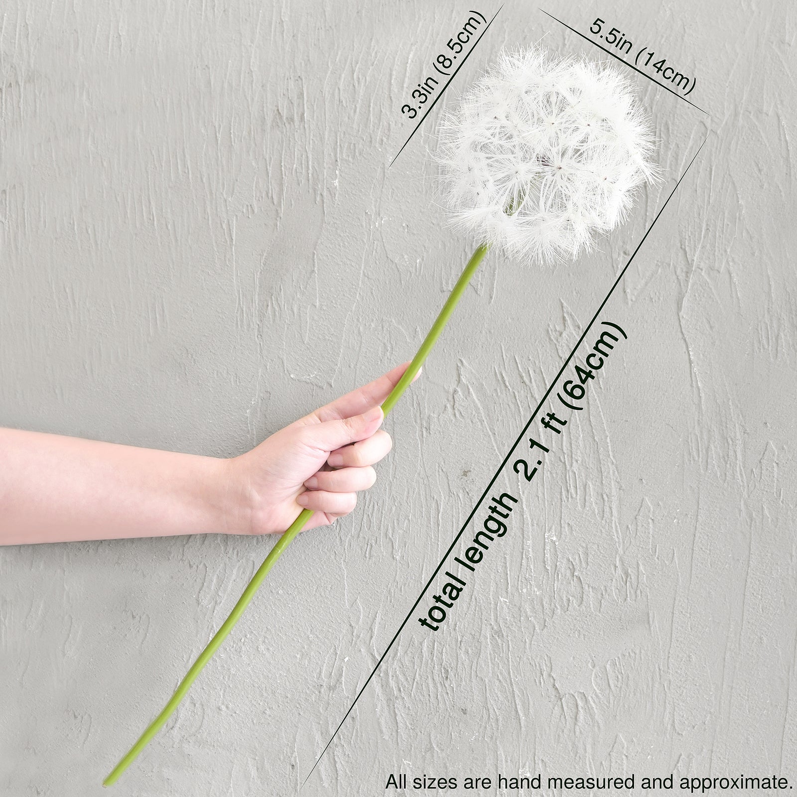 Oversized White Artificial Dandelion Stems, Set of 2