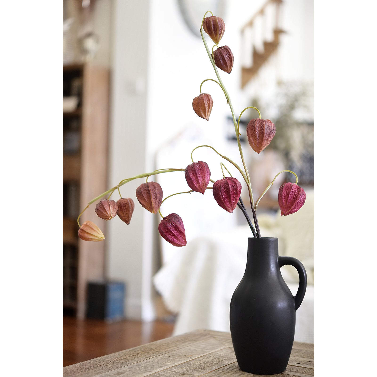 Artificial Chinese Lantern Stems – Plum Spice (Plum-Brown) – Set of 3