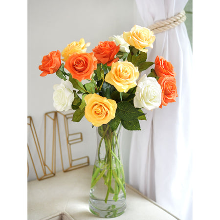 ''Always Sunny'' Rose Bouquet Artificial Flowers 12 Stems