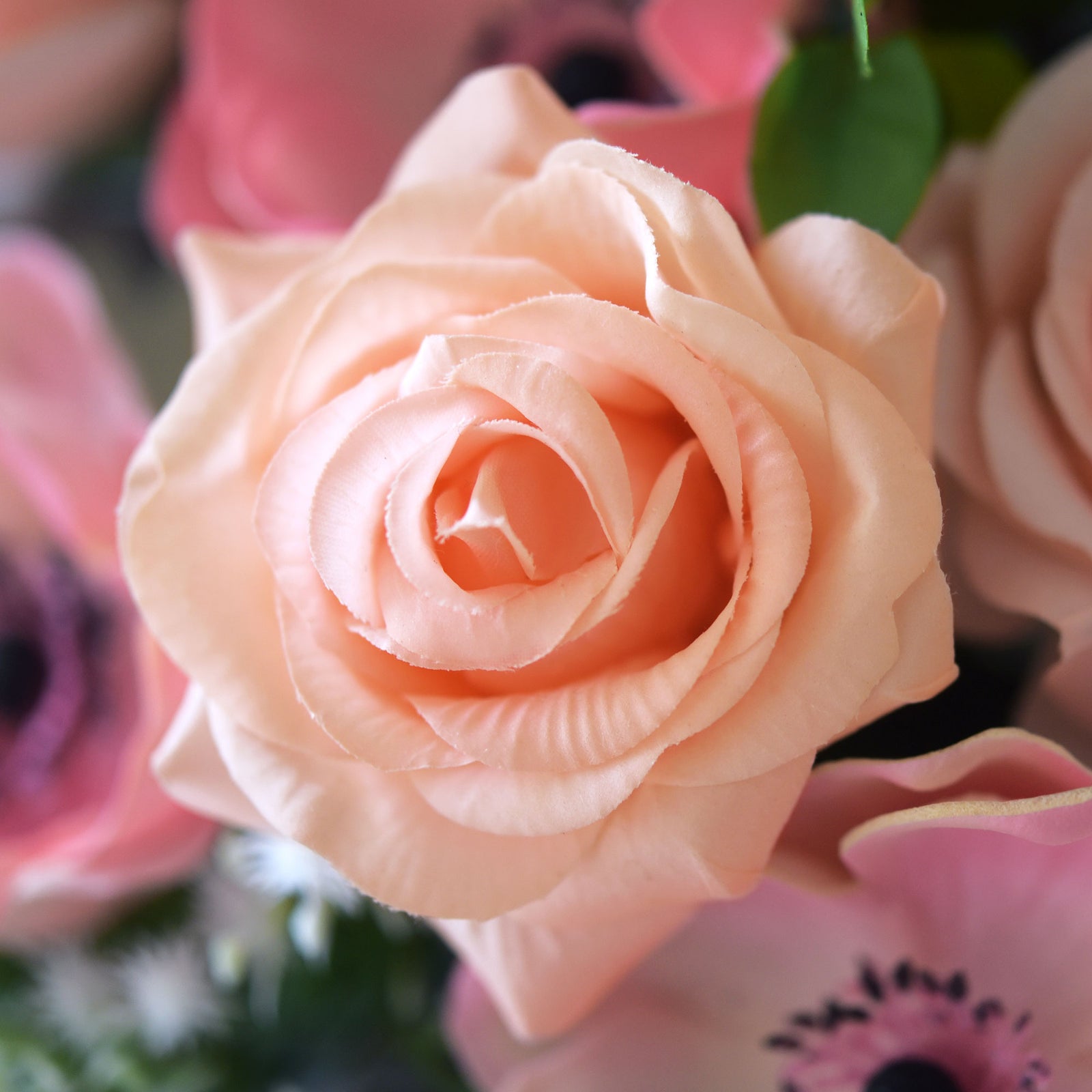 Peach Real Touch Silk Artificial Flowers ‘Petals Feel and Look like Fresh Roses 10 Stems