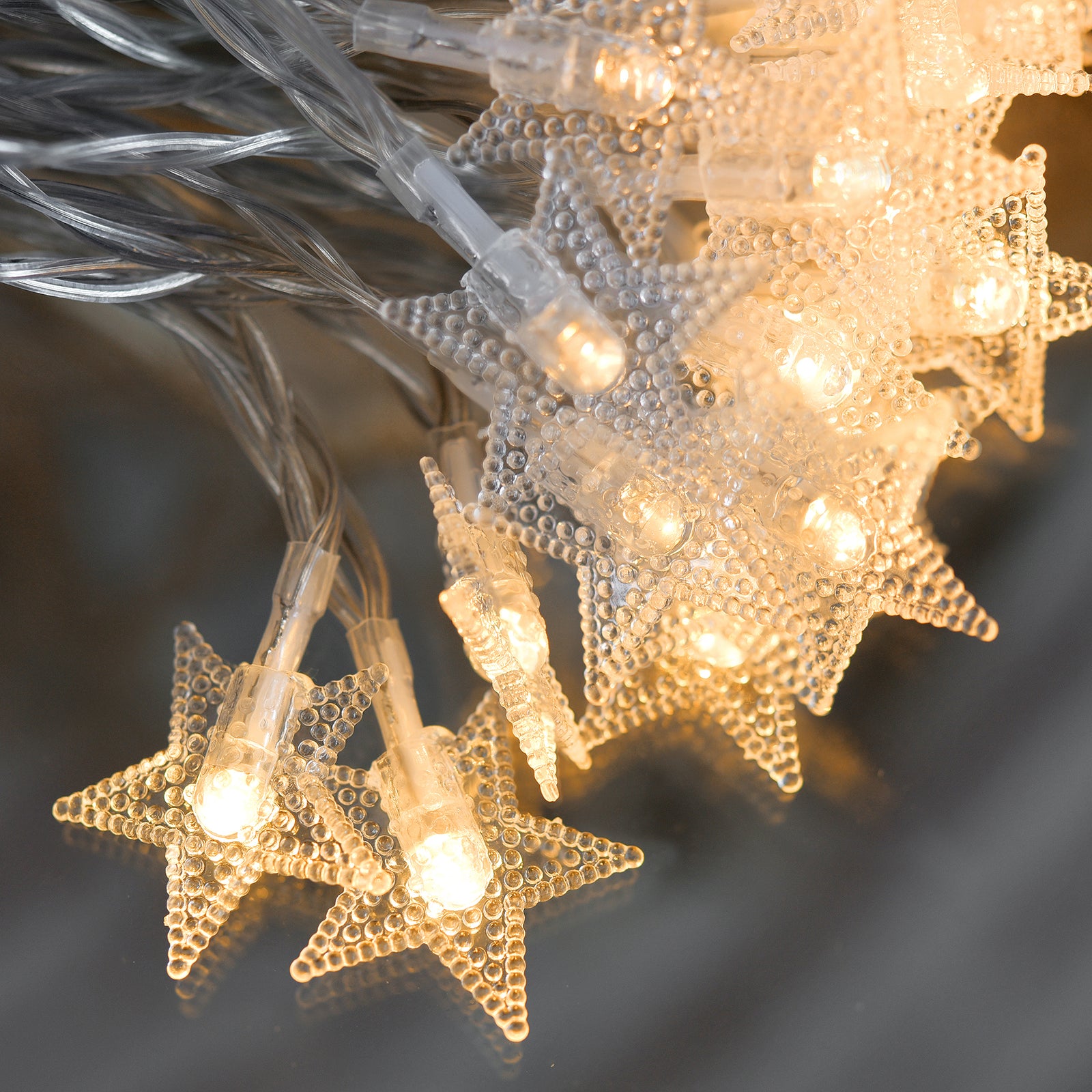 Enchanting Decor: Pair of Flexible Rustic Willow Garlands adorned with 33 Feet Starry String Lights (USB Operated) by FiveSeasonStuff Floral