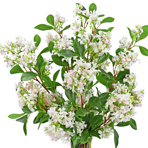 5 Stems Artificial Light Pink Murraya Panniculata Branches Orange Jessamine Greenery Floral Arrangement Decoration 30 inches