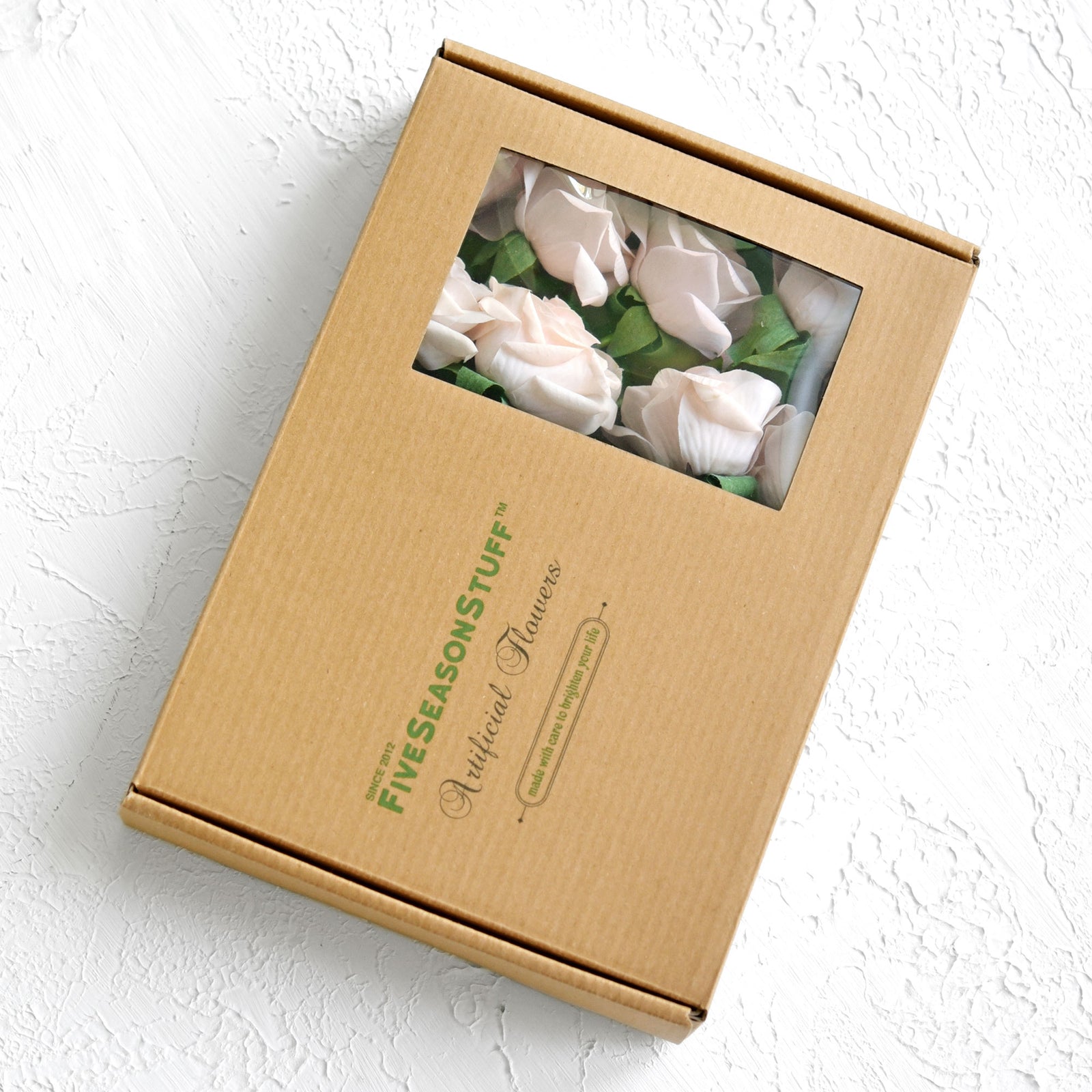 Real Touch 10 Stems Pale Champagne Pink Silk Artificial Roses Flowers ‘Petals Feel and Look like Fresh Roses