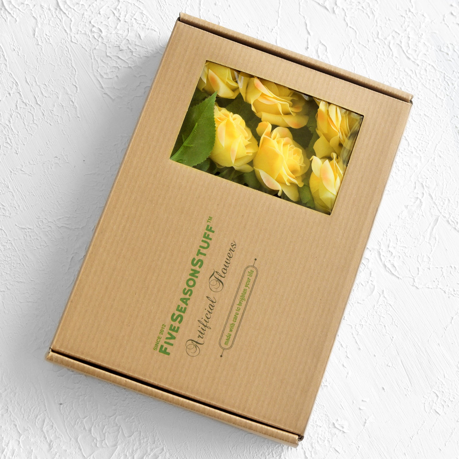 Sun Yellow Real Touch Silk Artificial Flowers ‘Petals Feel and Look like Fresh Roses 10 Stems