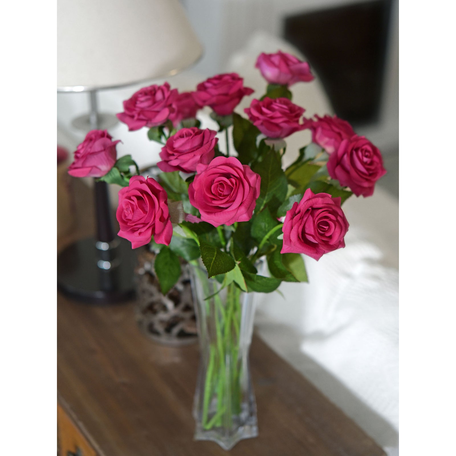Hot Lady Real Touch Silk Artificial Flowers ‘Petals Feel and Look like Fresh Roses 10 Stems