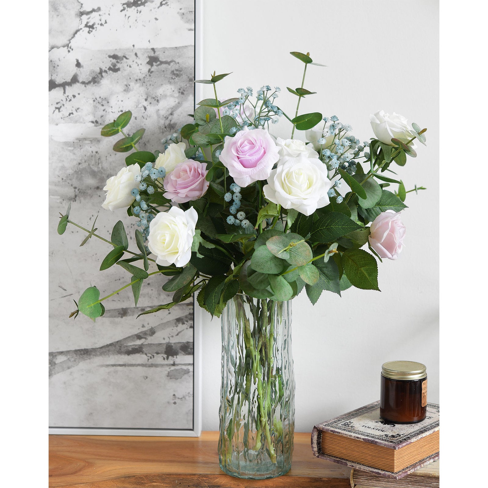 Glacier Blue Baby’s Breath Artificial Flowers Baby’s Breath Gypsophila Tall Long Stems 6 Stems 69cm(2.3ft) Softer Material