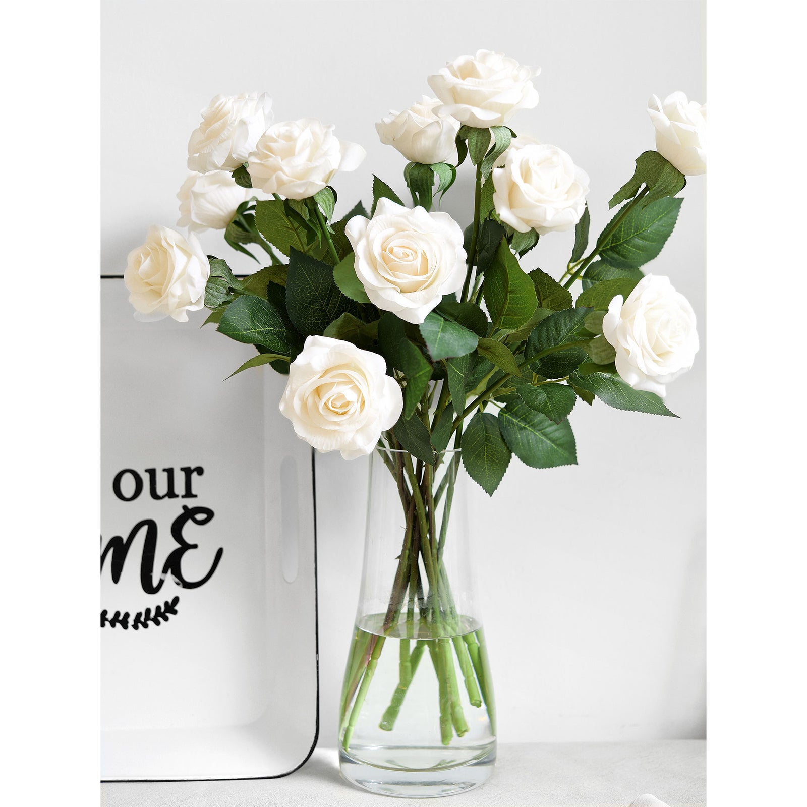 Light Champagne Real Touch Roses Silk Artificial Flowers ‘Petals Feel and Look like Fresh Roses' Wedding, Bridal, Home Décor