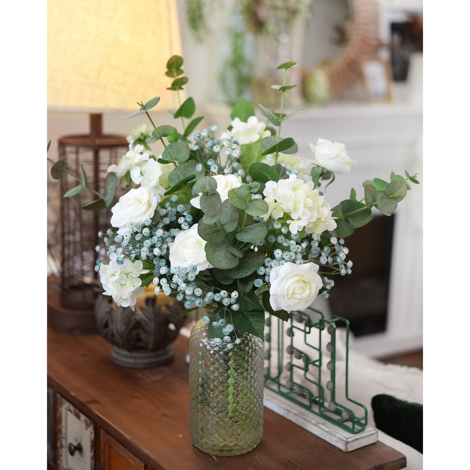 Glacier Blue Baby’s Breath Artificial Flowers Baby’s Breath Gypsophila Tall Long Stems 6 Stems 69cm(2.3ft) Softer Material