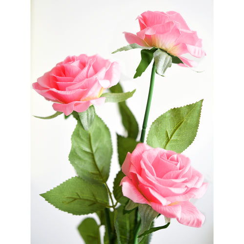 Pink Real Touch Rose Stems for Bouquets & Vase Arrangements
