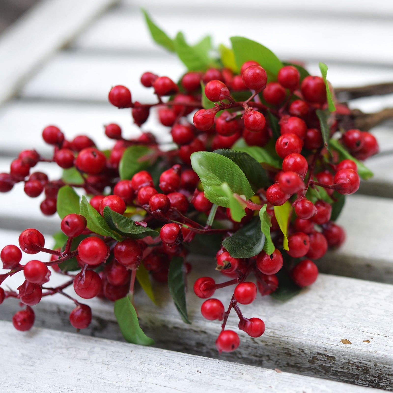 Festive Joyful Artificial Holly Red Berry Stems for the Holidays: Set of 10 for Stunning Décor