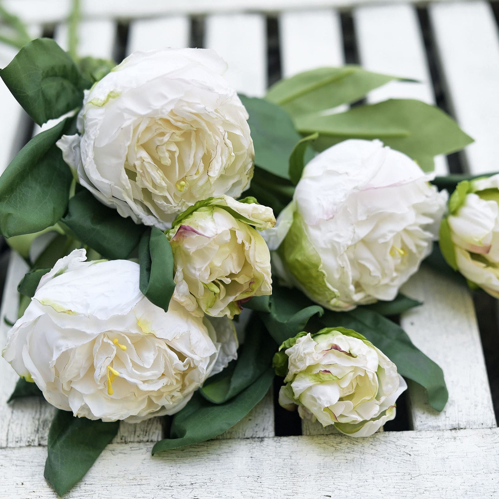 FiveSeasonStuff 1 Bouquet of Peony Silk Artificial Flowers and Hydrangeas/Perfect for Wedding, Bridal, Party, Home, Office Décor