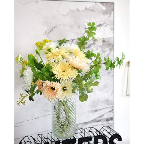 Buttermilk Spider Gerbera Daisies Silk Flowers Real Looking Artificial flowers Home Décor 16.5'' (6 Stems) FiveSeasonStuff