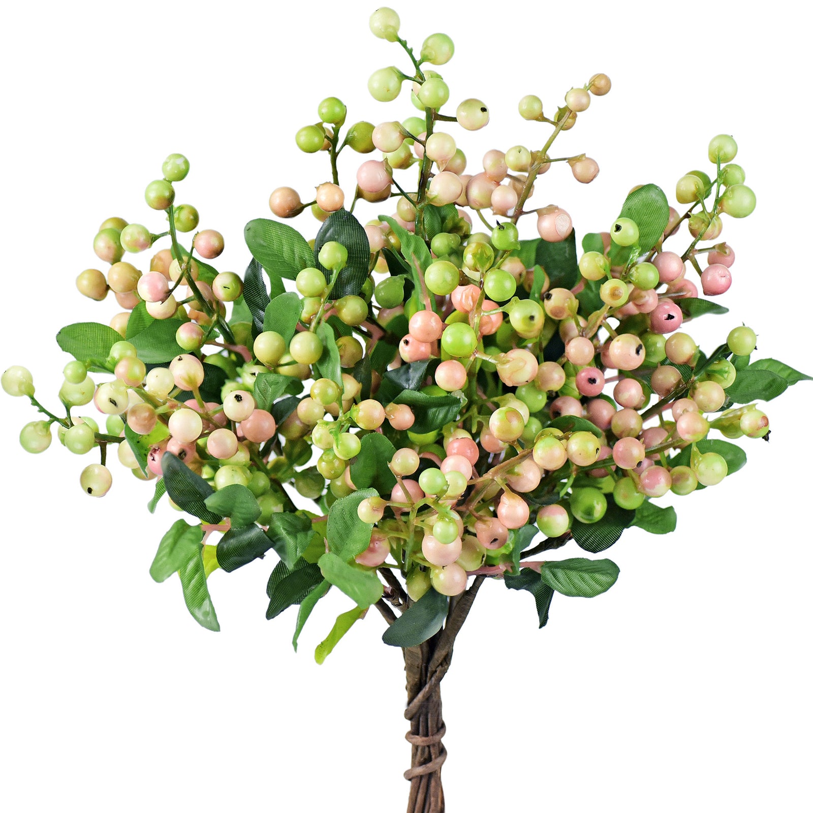 Versatile Artificial Holly Enchanted Meadow Berry Stems: Set of 10 for Stunning Decoration (White, Green and Pink)