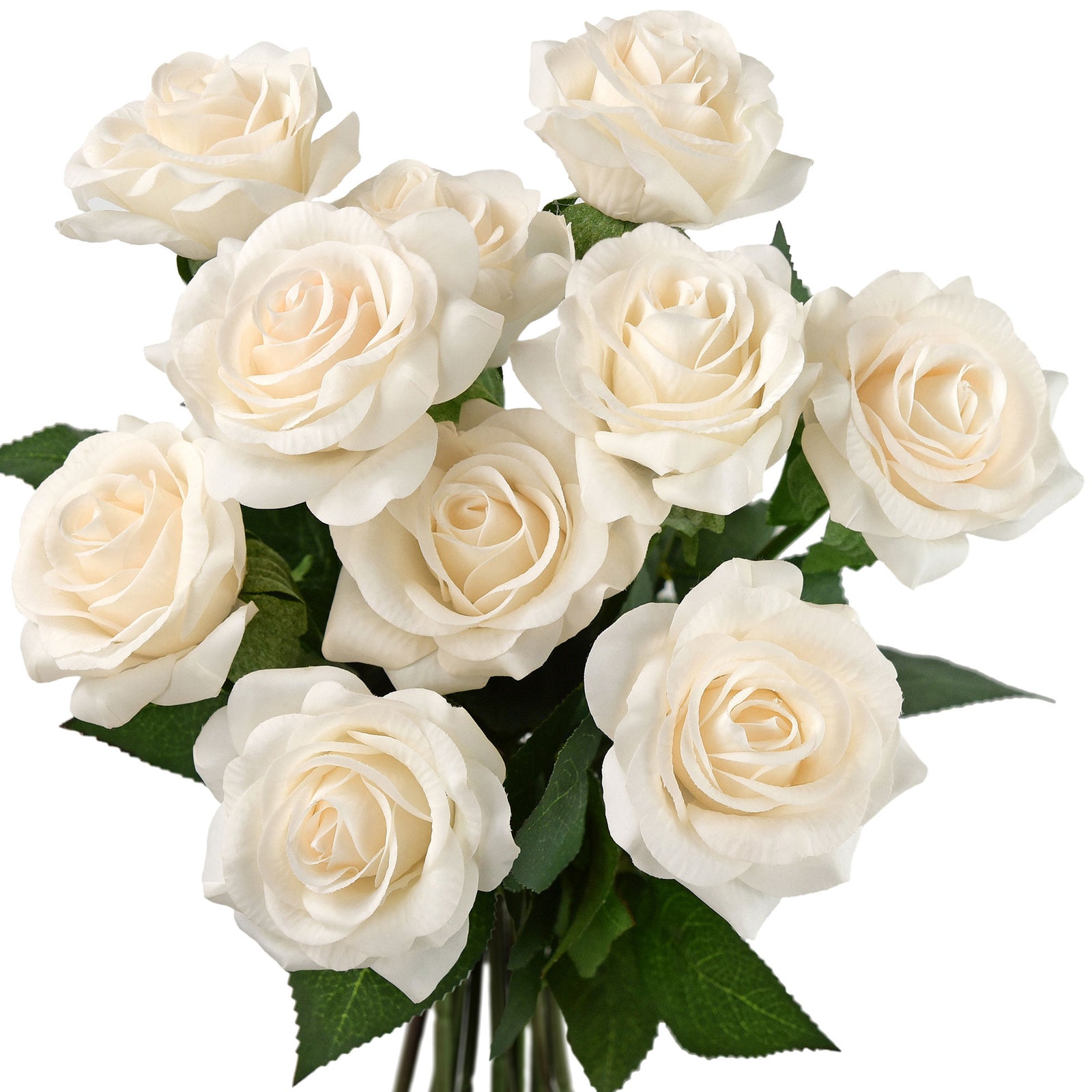 Light Champagne Real Touch Roses Silk Artificial Flowers ‘Petals Feel and Look like Fresh Roses' Wedding, Bridal, Home Décor