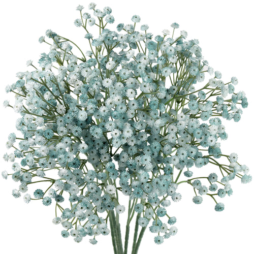 Glacier Blue Baby’s Breath Artificial Flowers Baby’s Breath Gypsophila Tall Long Stems 6 Stems 69cm(2.3ft) Softer Material