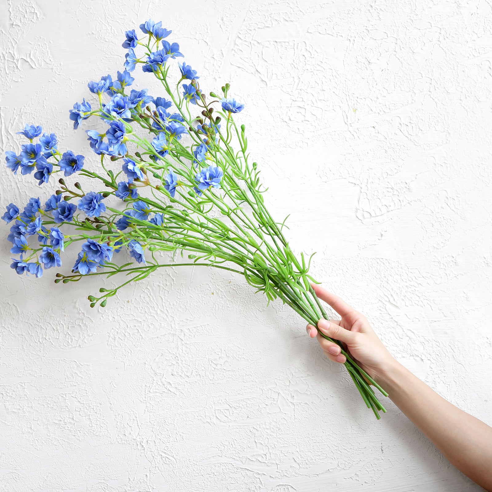 Royal Blue Delphinium Real Touch Artificial Flowers, 24.8” 6 Stems FiveSeasonStuff Floral