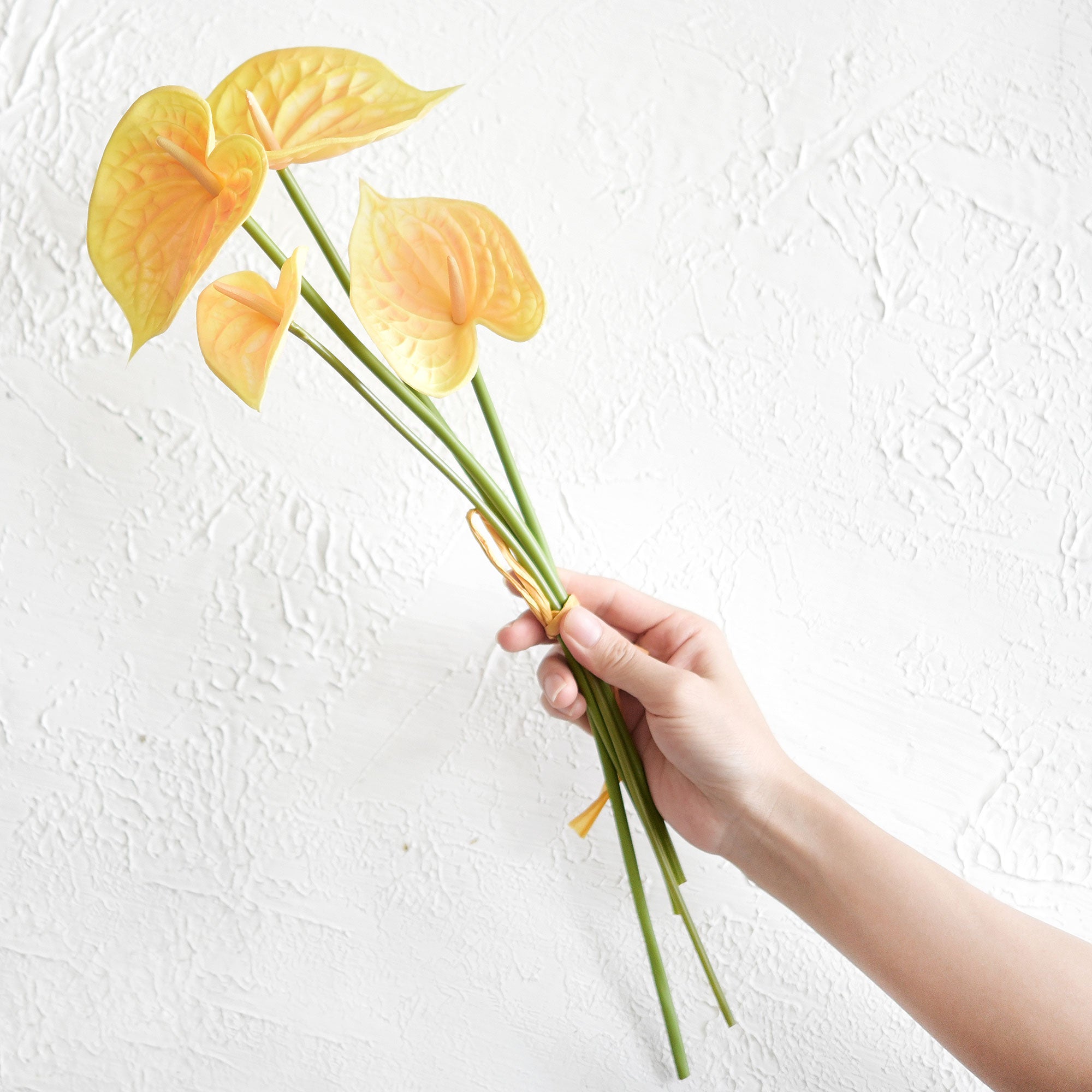 anthurium faux Anthurium Flower 'Peach Yellow' Real Touch Artificial Flowers, 16.5” 4 –  FiveSeasonStuff