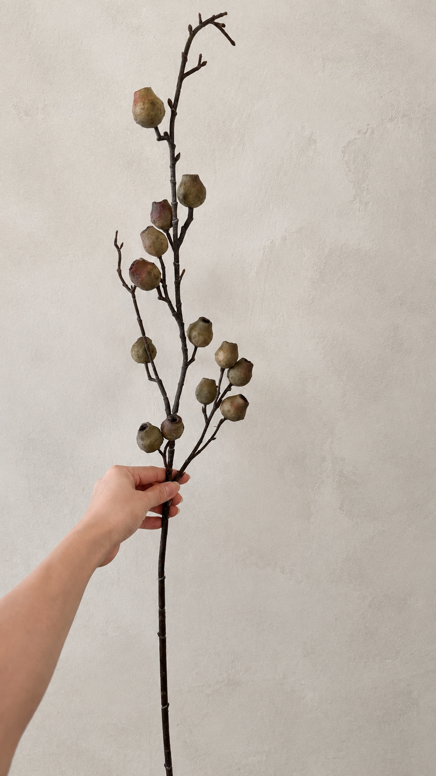 Antique Moss green artificial berry branch for natural centerpiece styling