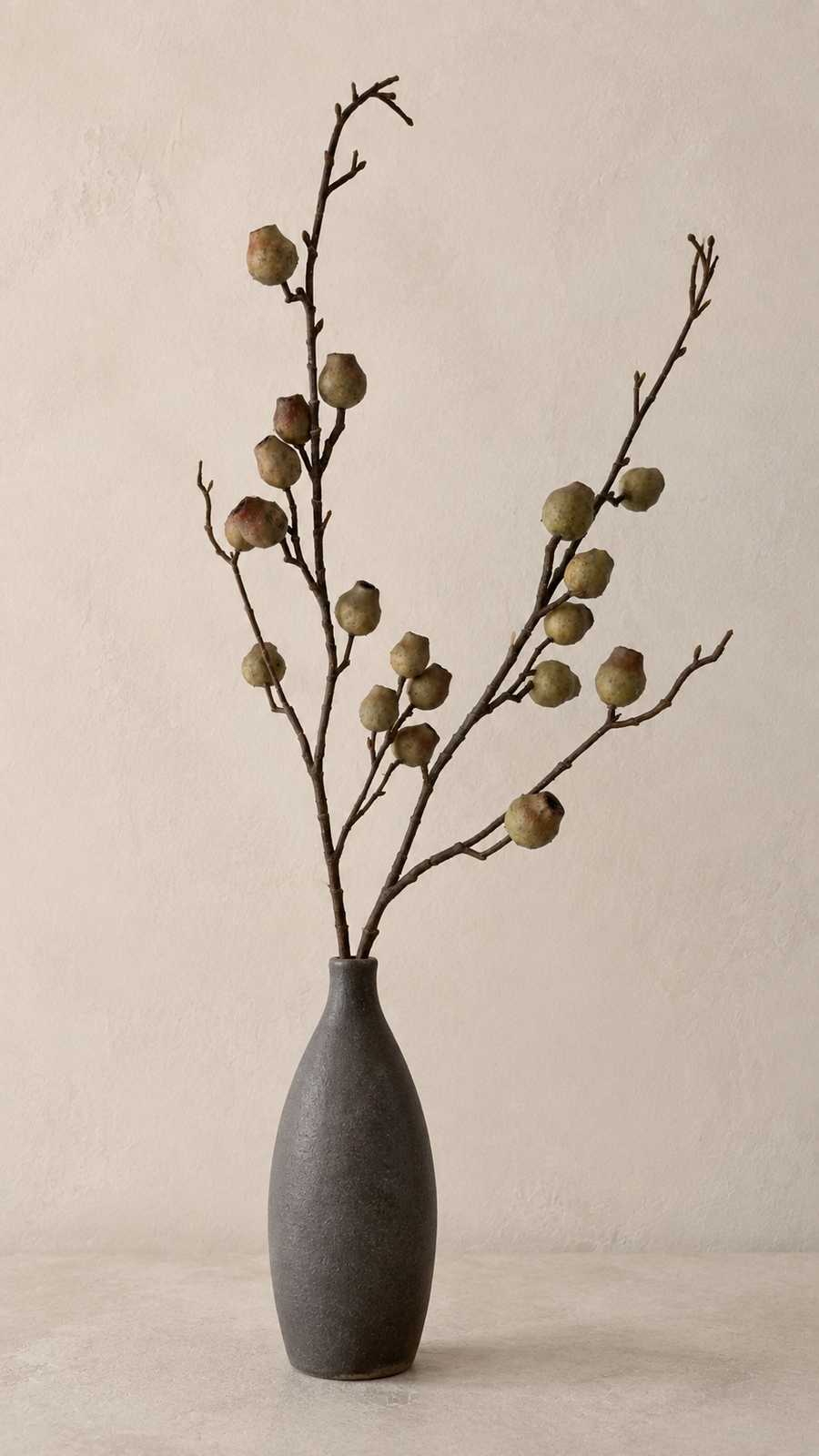 Antique Moss faux berry branch detail for organic floral arrangements